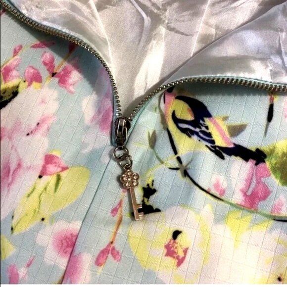 Molly Bracken Skirt Bird print swing/skater print light blue size small - Picture 5 of 7